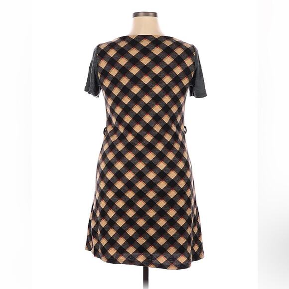 Yumi preppy plaid a line dress in brown and grey, size 8 or 10 - Picture 2 of 9